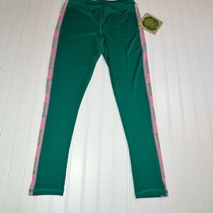 Wicked Stylish Green and Pink Girls 10/12 Leggings NWT